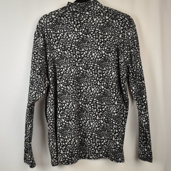 Jones New York Signature 100% Cotton Pebble Mock Neck Long Sleeve Tee Size 3X - Picture 5 of 12